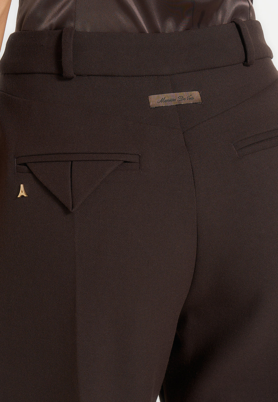 Julie - Tailored Twin Pleat Pants - Brown
