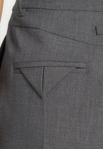 Julie - Tailored Twin Pleat Wool-Blend Pants - Grey