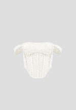 Bonnie - Boucle Bardot Corset Top - Off White