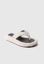 Rosalie - Boucle Flatform Sandals - Off White/Brown
