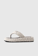 Rosalie - Boucle Flatform Sandals - Off White/Brown
