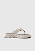 Rosalie - Boucle Flatform Sandals - Off White/Brown