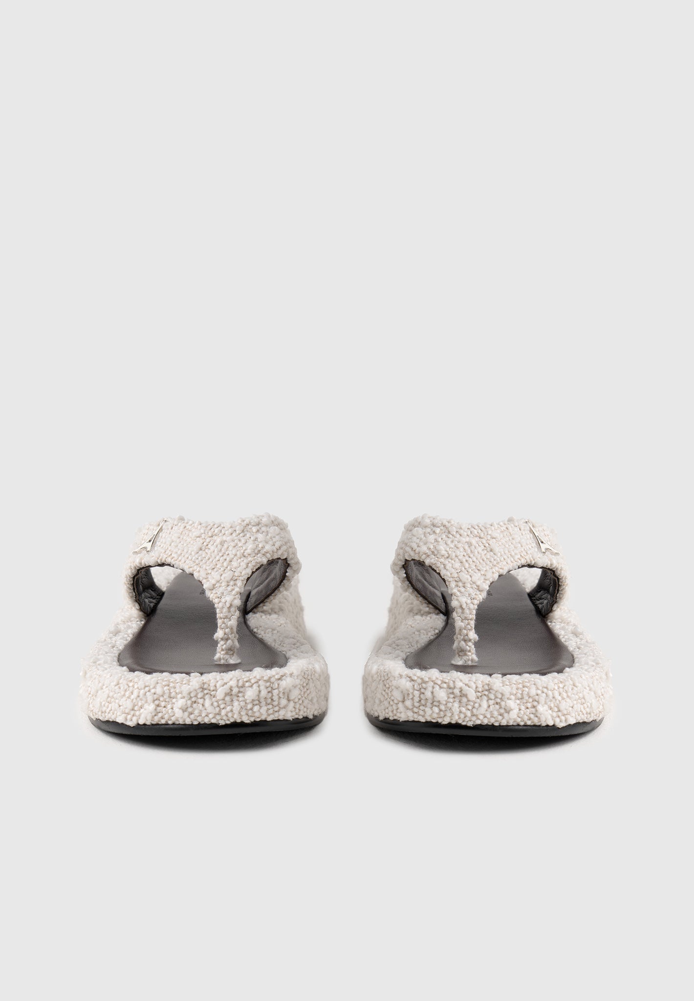 Rosalie - Boucle Flatform Sandals - Off White/Brown