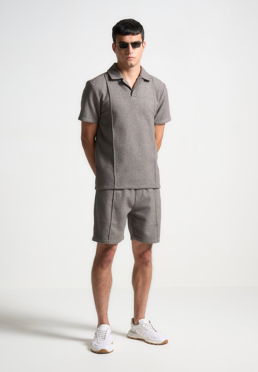 boucle-pintuck-shorts-charcoal-grey