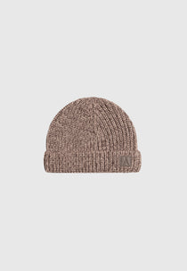 Aryel - Speckled Wool Beanie Hat - Taupe