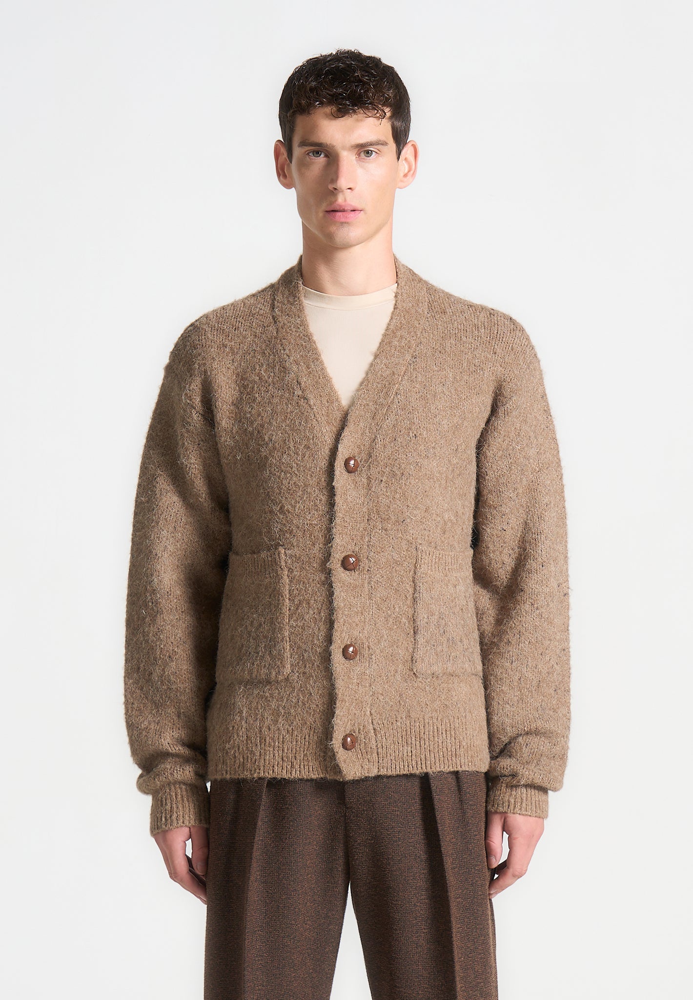 brushed-wool-knit-cardigan-beige