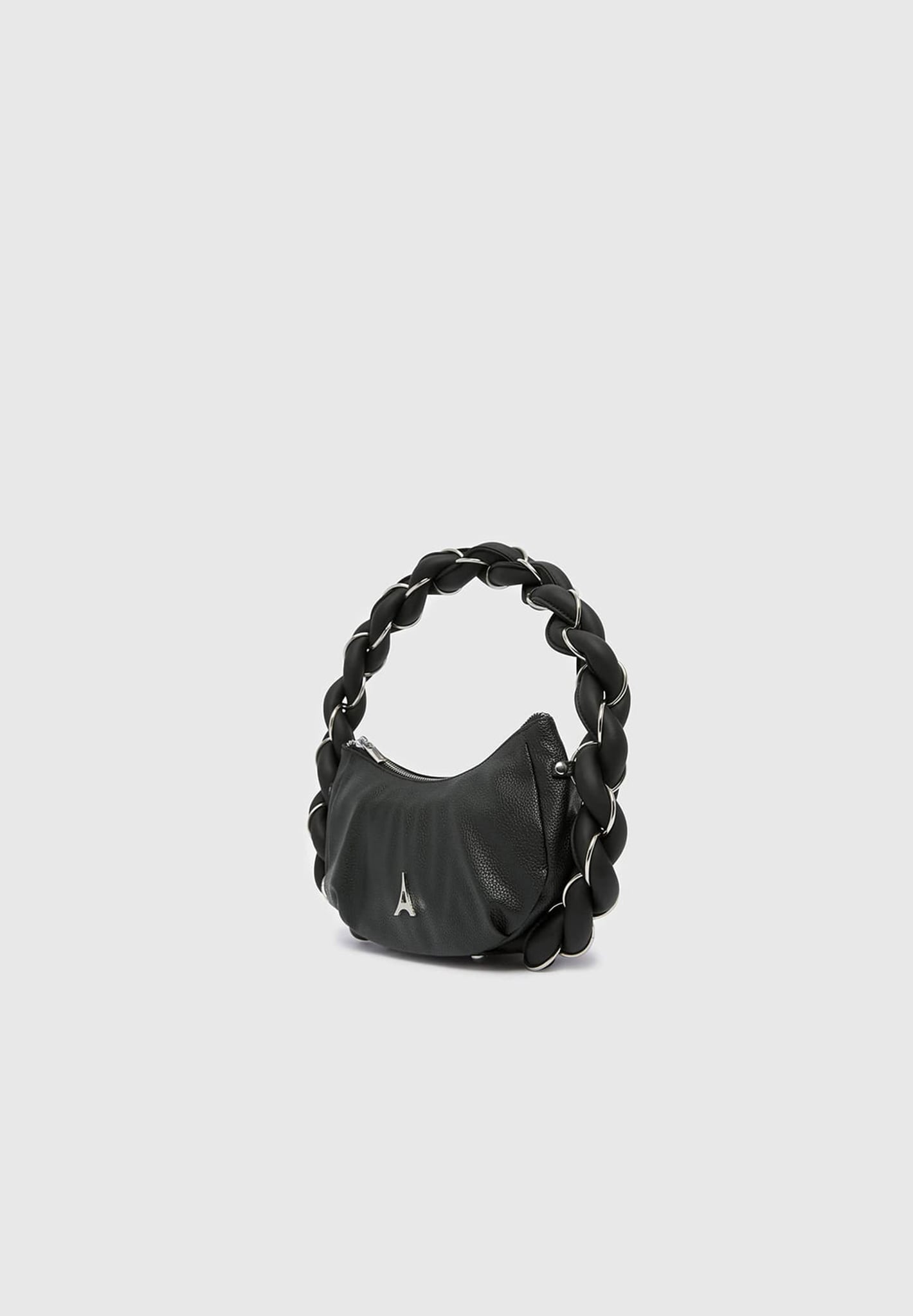 chain-plaited-rope-handbag-black