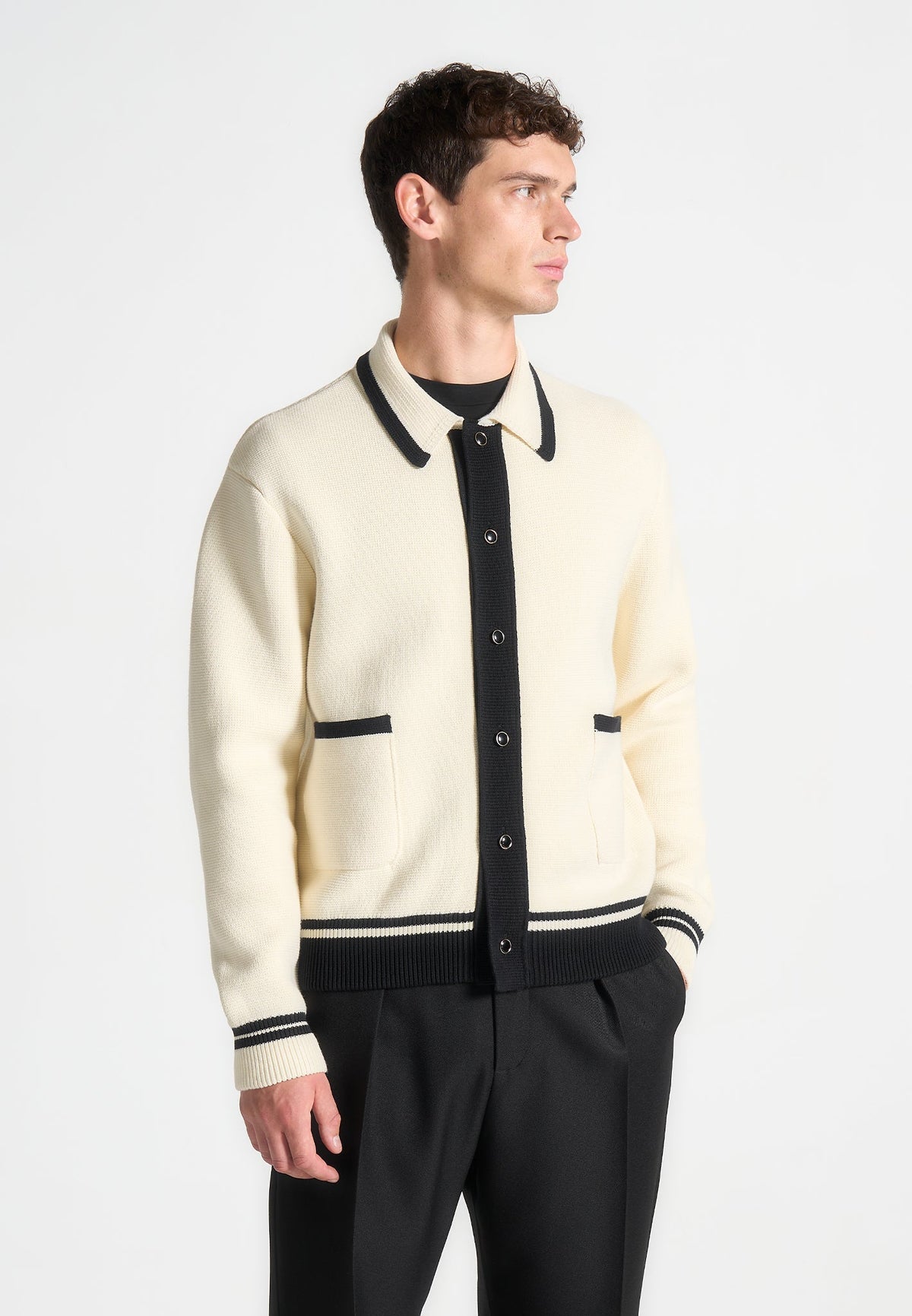 Julien - Classic Combed Cotton Knit Cardigan - Cream