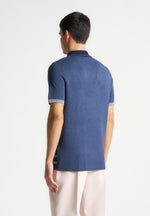 contrast-border-knit-zip-polo-shirt-blue