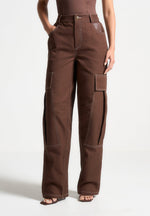 high-rise-drill-cargo-pants-brown