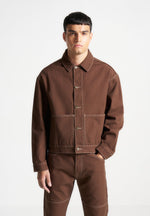 contrast-stitch-carpenter-jacket-brown