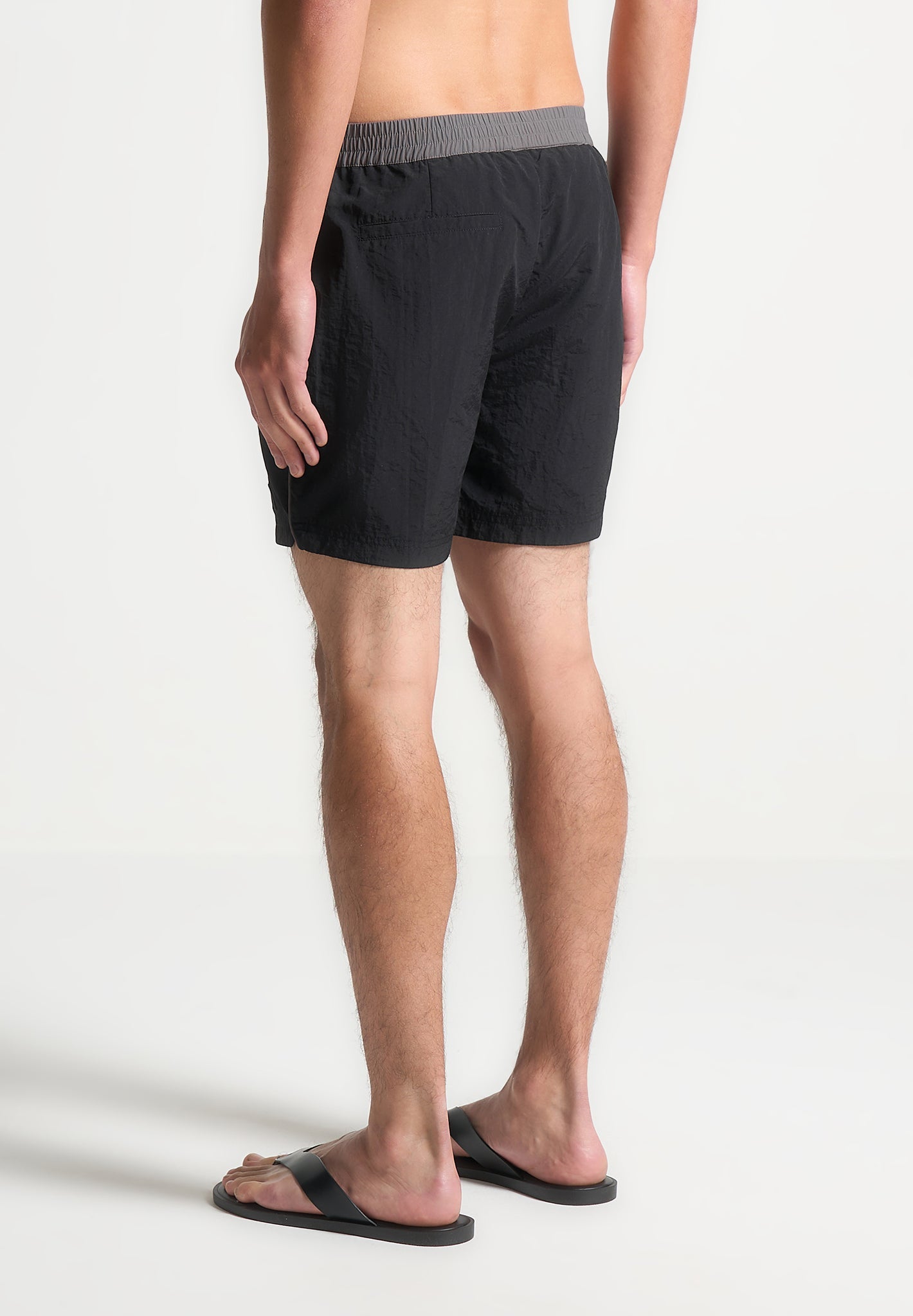 contrast-waistband-swim-shorts-black-grey