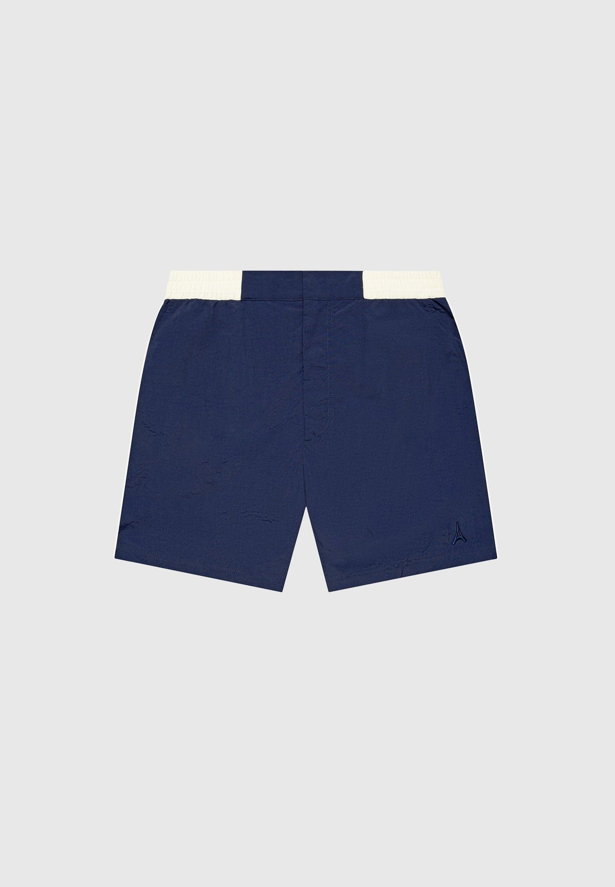 Contrast Waistband Swim Shorts - Navy/Cream