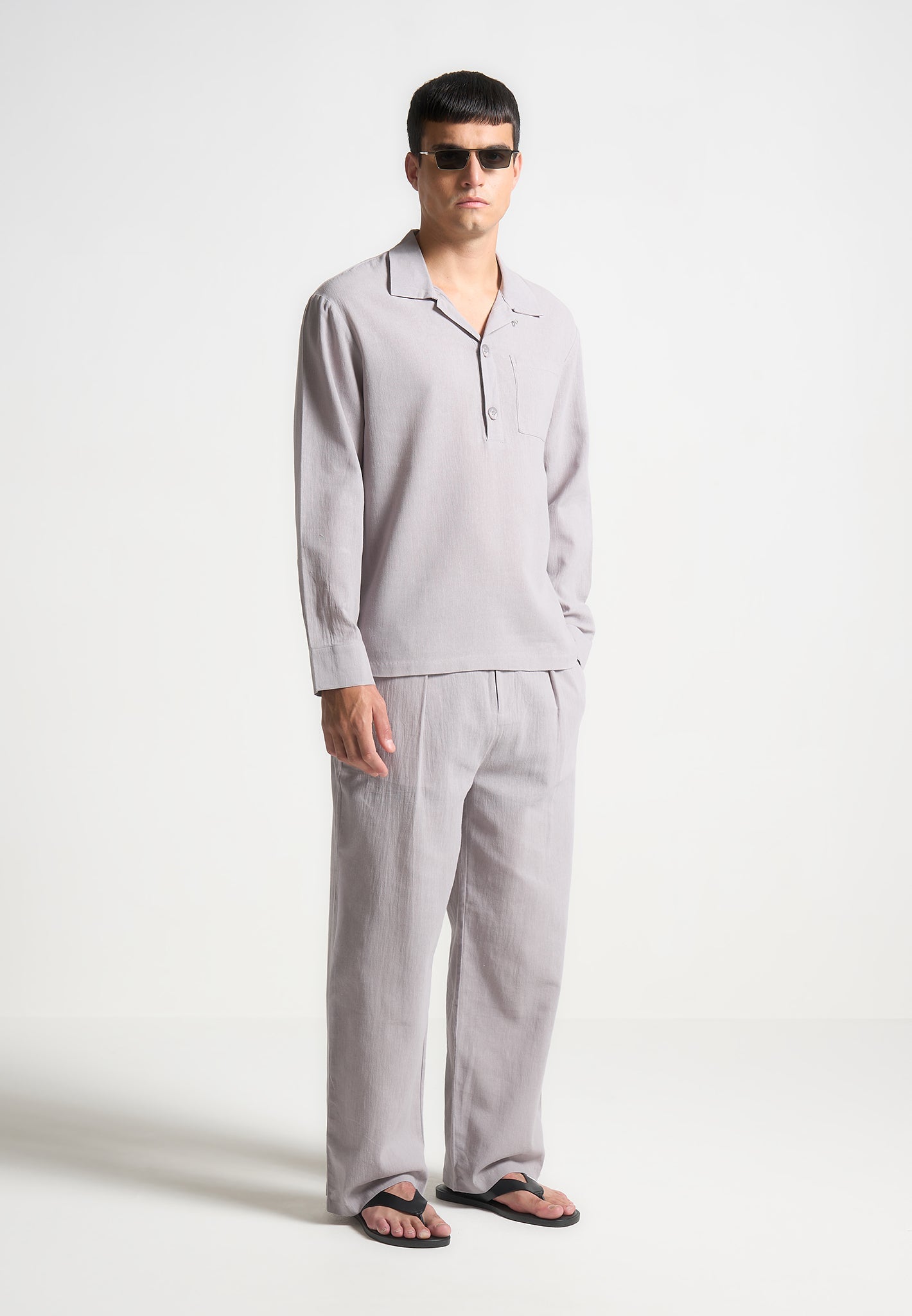 crinkled-linen-pullover-shirt-grey