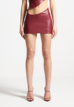 curved-waist-vegan-leather-mini-skirt-wine-red