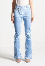 denim-effect-tacked-fit-and-flare-jeans-white-blue