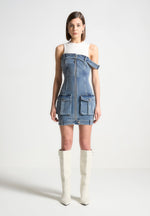 denim-racer-neck-rib-cargo-dress-mid-blue-white