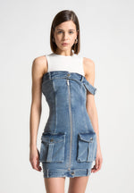 denim-racer-neck-rib-cargo-dress-mid-blue-white