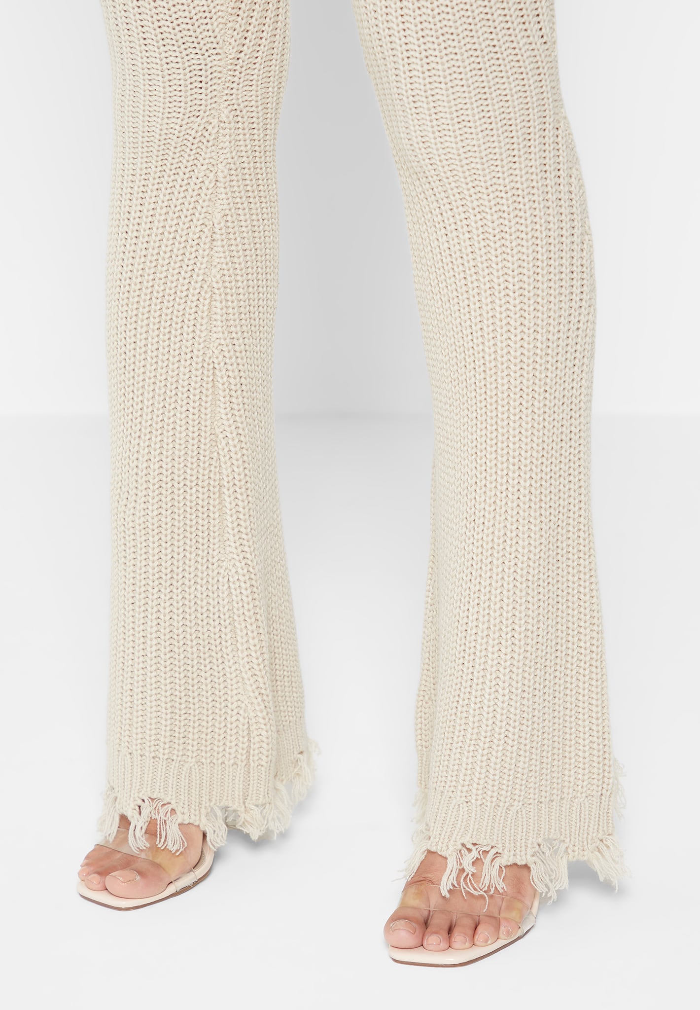 distressed-knitted-fit-and-flare-trousers-beige