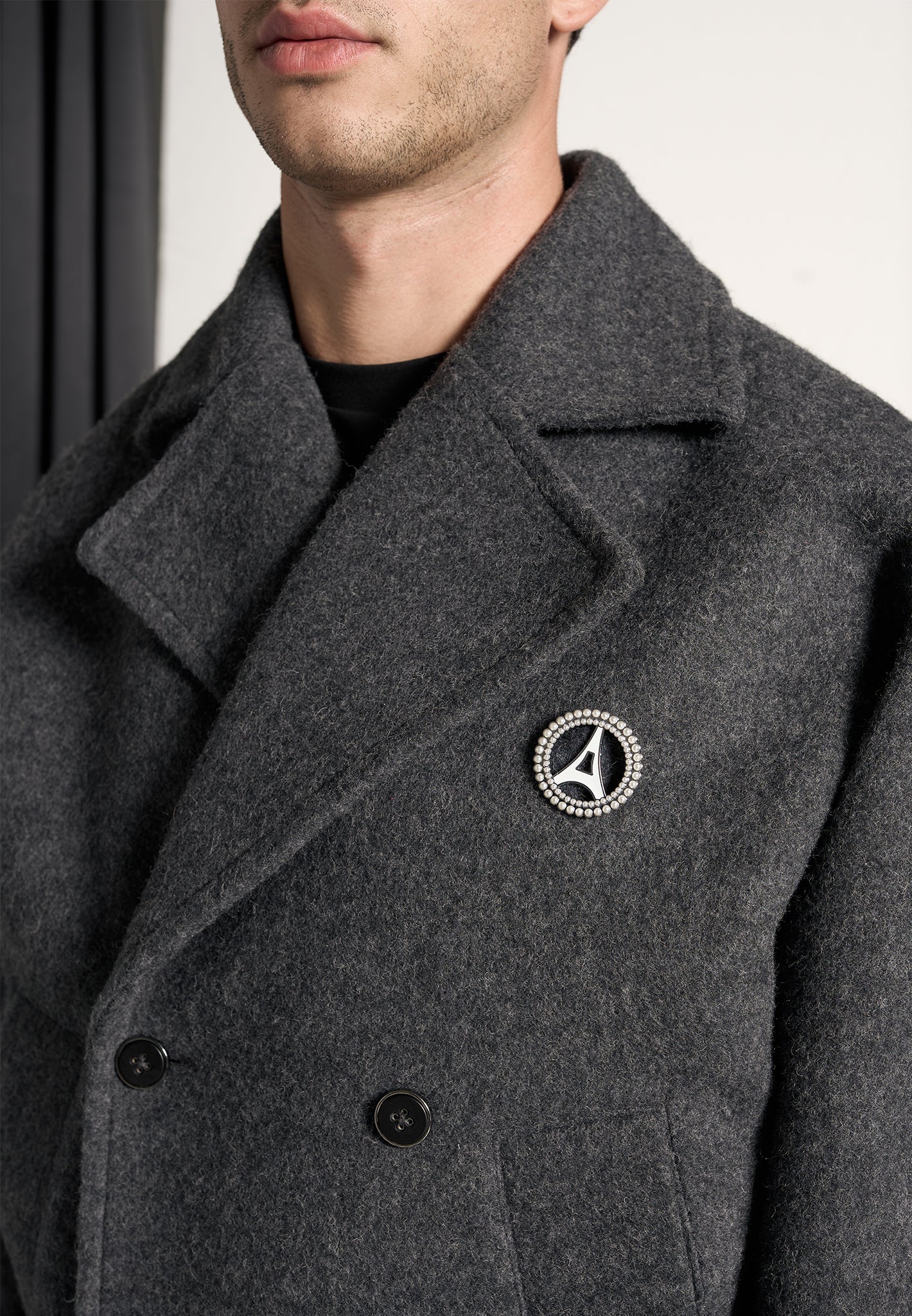 Double Breasted Wool Jacket - Grey