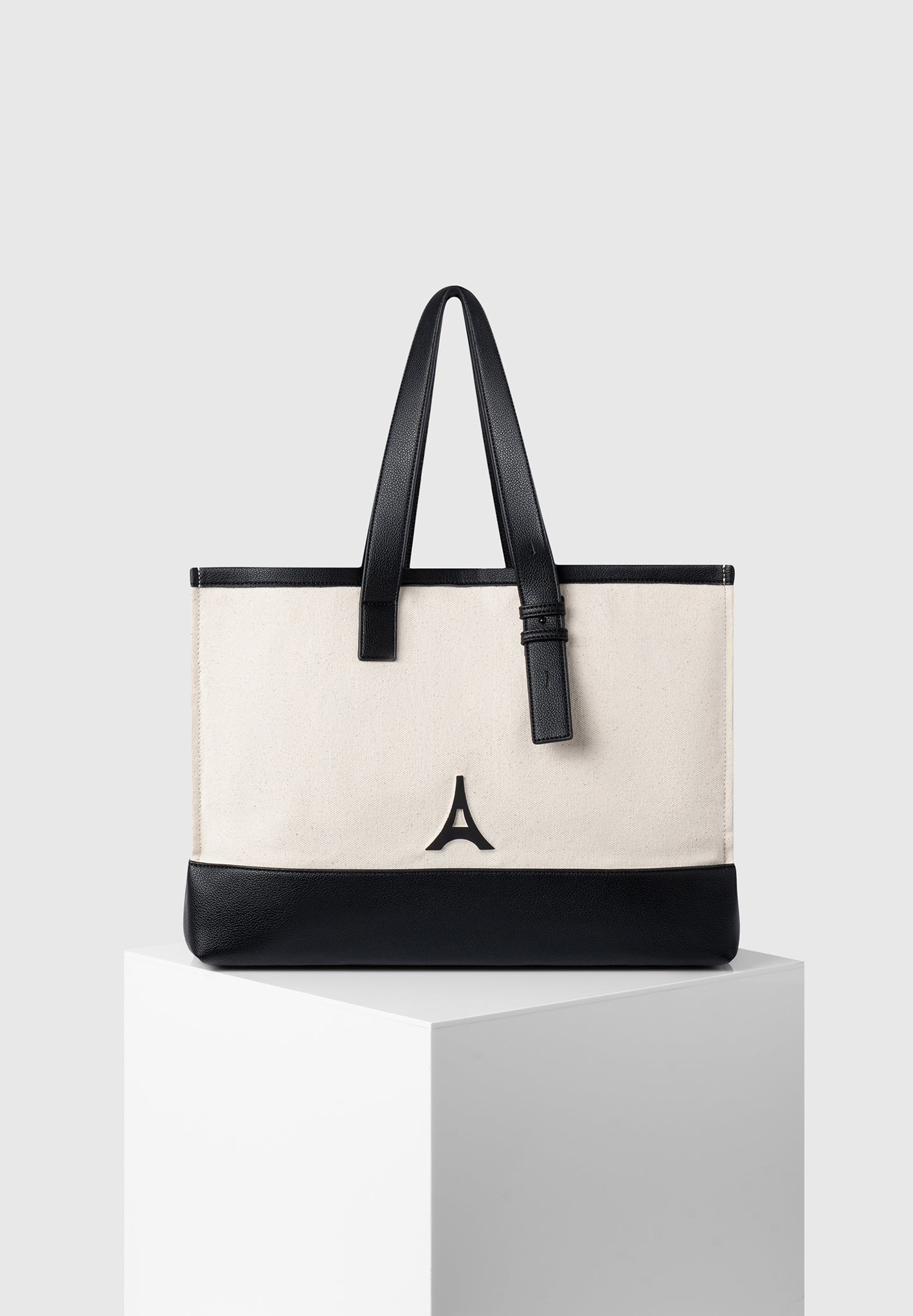 romane-eiffel-detail-canvas-tote-bag-beige-black 