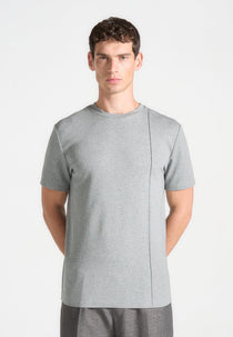 Bruno - Regular Fit Cotton T-Shirt with Pintuck - Grey
