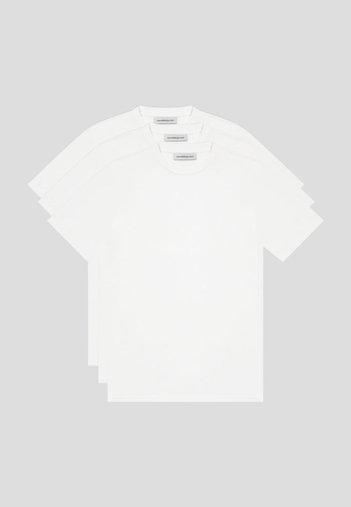 TS004 - Slim Fit Luxe T-Shirt 3 Pack - White