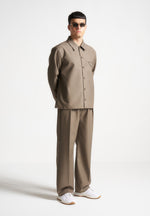 Dorian - Pleated Tailored Pants - Khaki