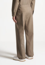 Dorian - Pleated Tailored Pants - Khaki