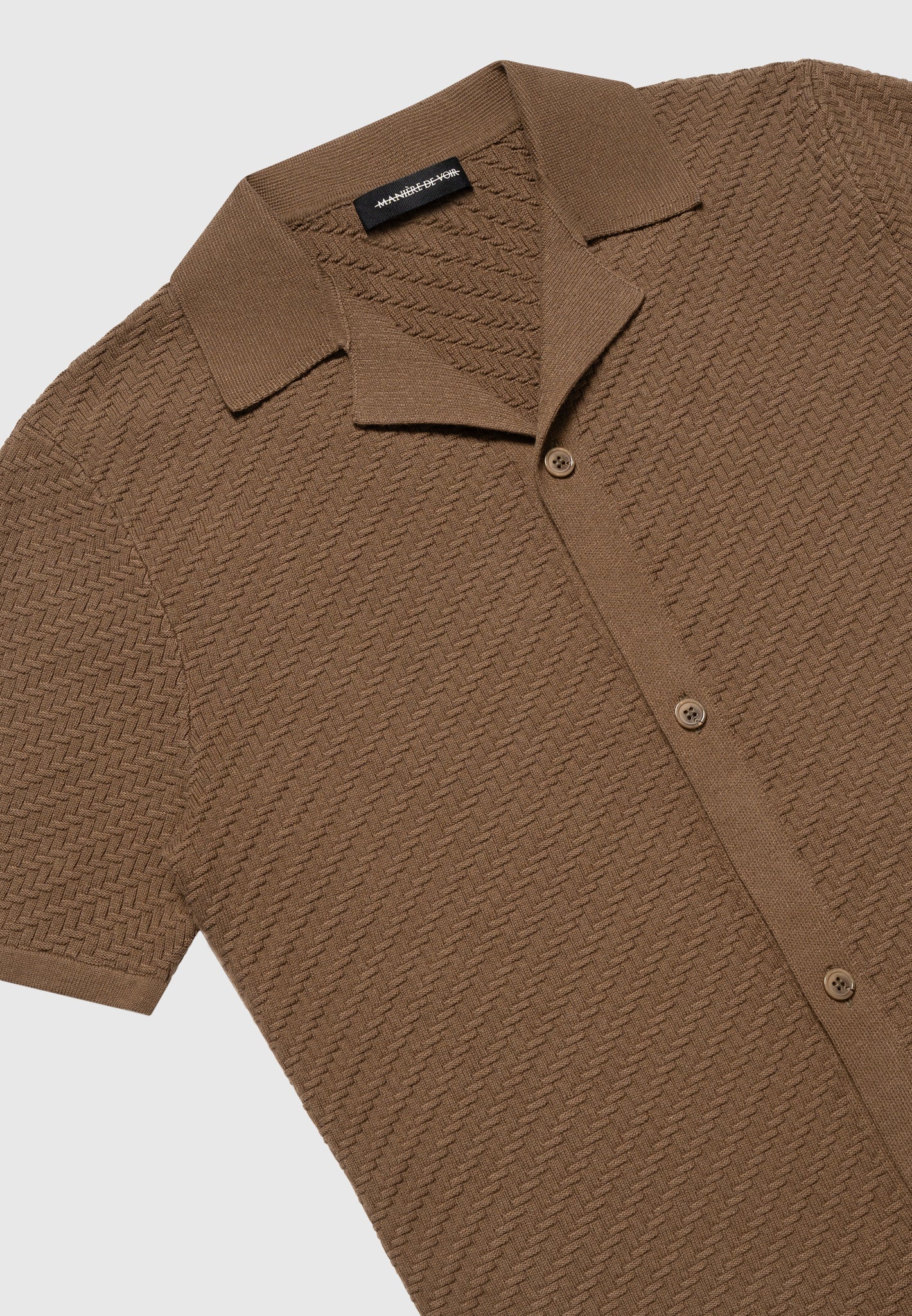 herringbone-knit-revere-shirt-brown