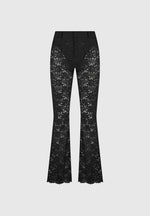 Lace Fit and Flare Pants - Black