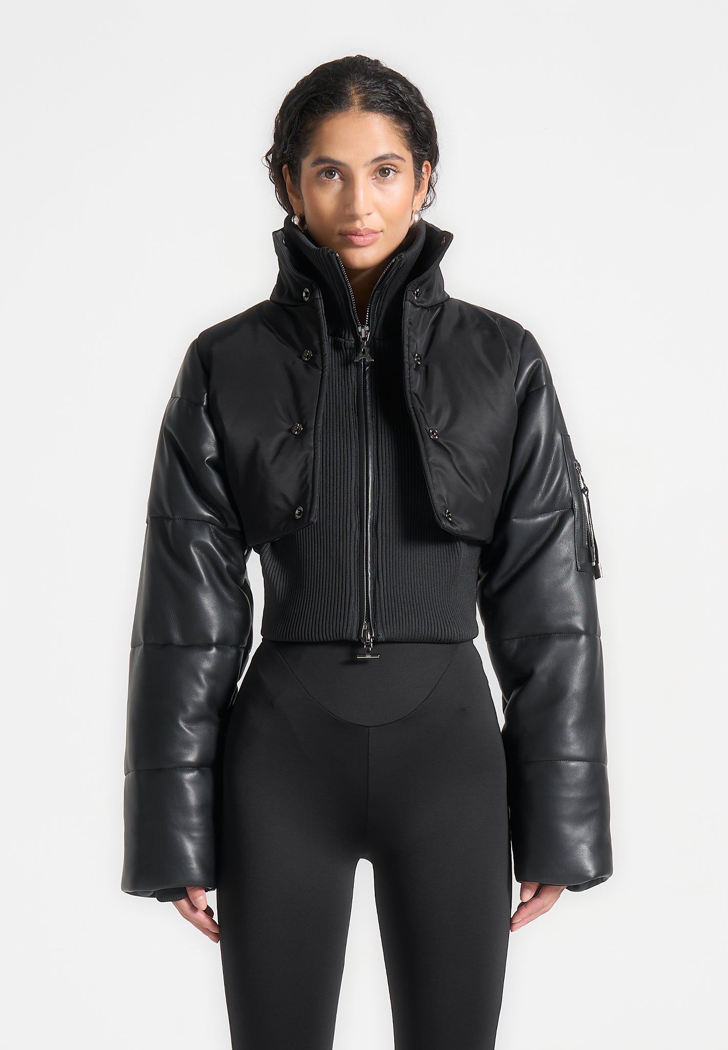 leather-and-nylon-layered-puffer-jacket-black