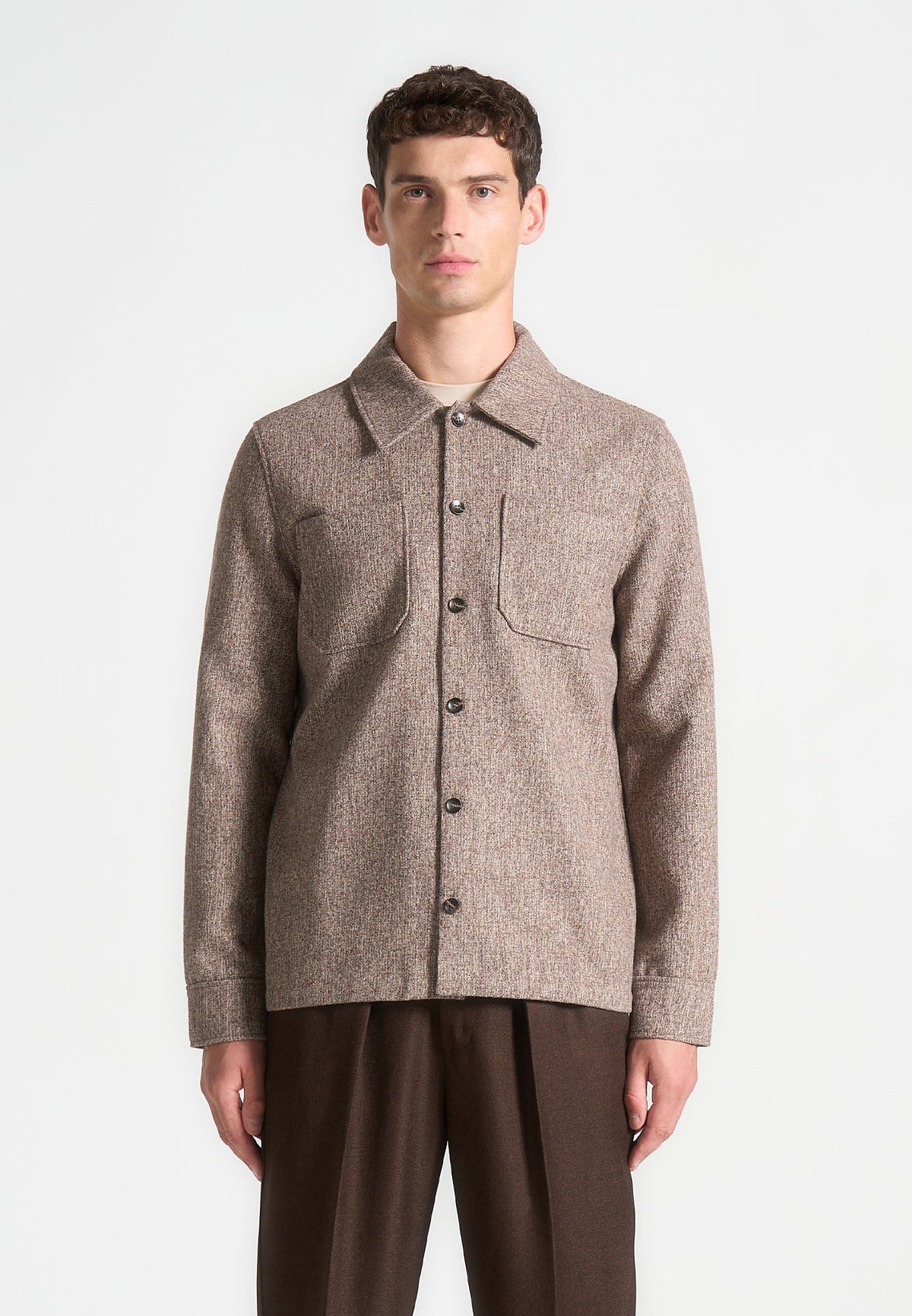 Melange Overshirt - Taupe