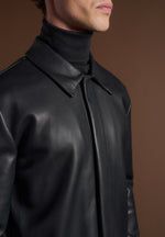 Minimal Leather Shirt - Black