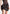 Neoprene & Satin Wrap Bodycon Dress - Brown