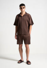 pleated-shorts-brown