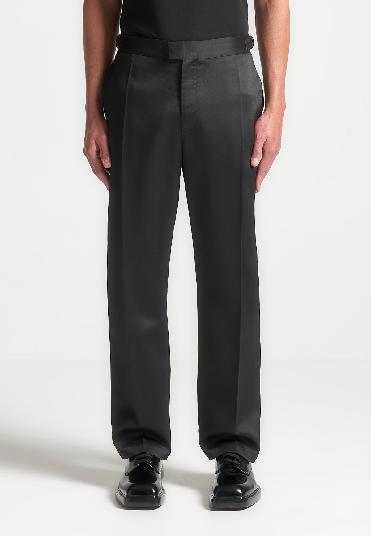 Joseph - Regular Fit Satin Tailored Pants - Black