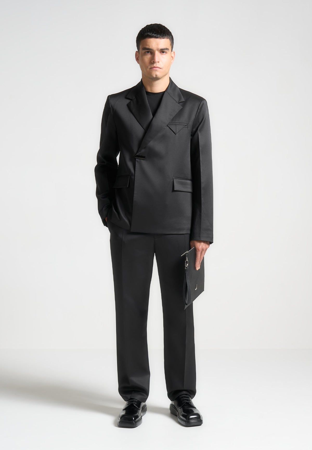 Joseph - Regular Fit Satin Tailored Pants - Black
