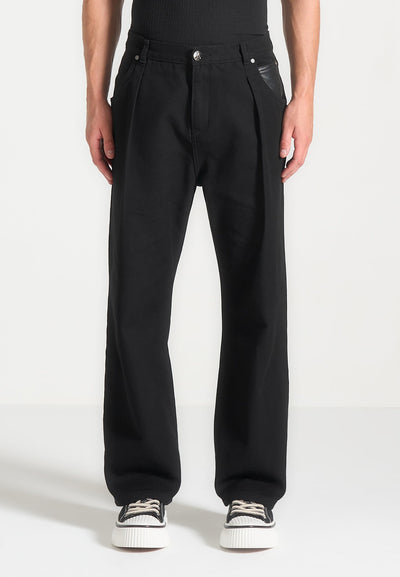 arnault-relaxed-fit-pleated-gabardine-jeans-black