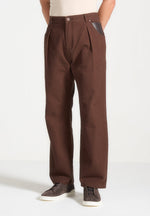 relaxed-fit-pleated-gabardine-jeans-brown