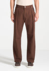arnault-relaxed-fit-pleated-gabardine-jeans-brown