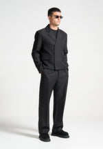 relaxed-fit-textured-pleated-tailored-trousers-black