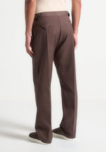 regular-fit-twill-pleated-tailored-trousers-brown