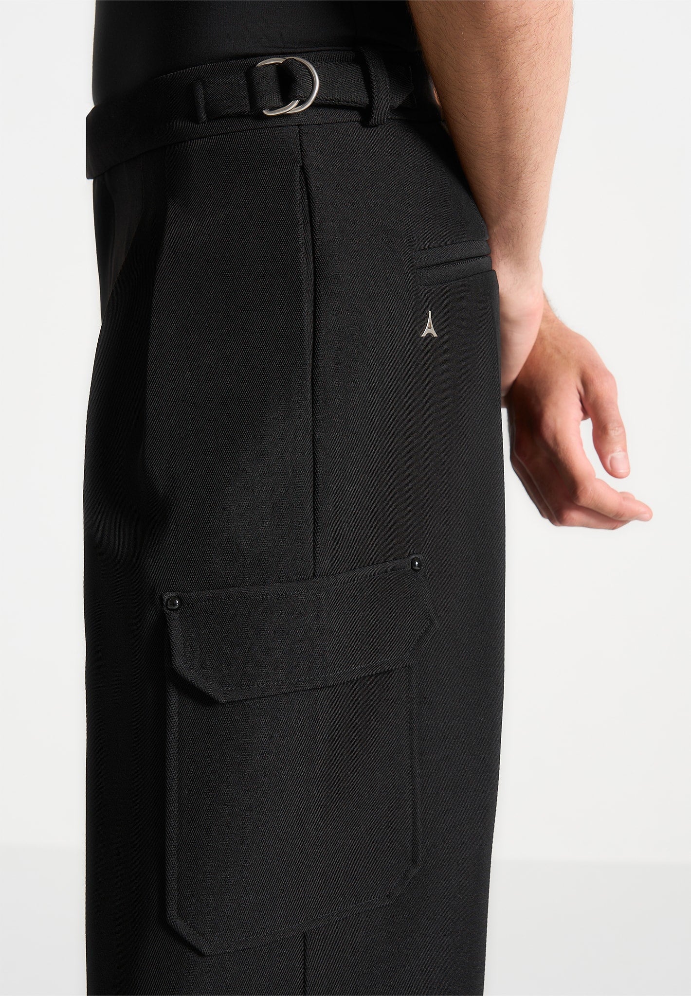Maurice - Relaxed Fit Twill Pocket Pants - Black