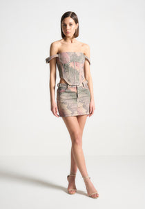 Renaissance Camo Mini Skirt - Multi