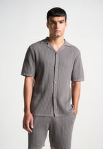 ribbed-knit-revere-shirt-grey