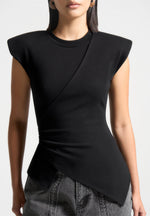 wide-shoulder-ruched-waist-top-black