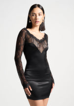 satin-and-lace-mini-dress-black