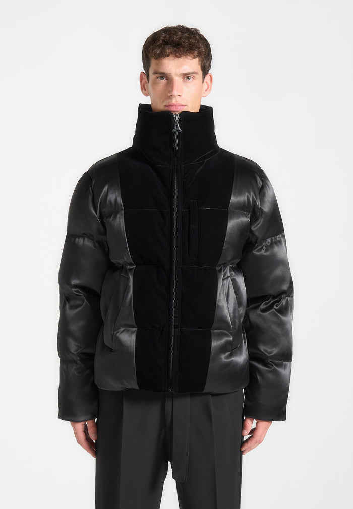 satin-and-velvet-panelled-puffer-jacket-black