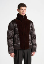 satin-and-velvet-panelled-puffer-jacket-brown